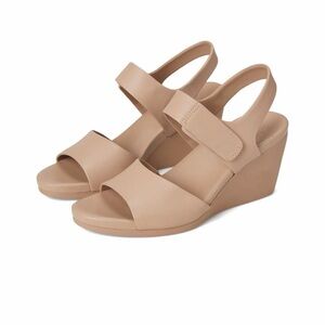 NATURALIZER IMANI Tan Wedge Leather Sandals